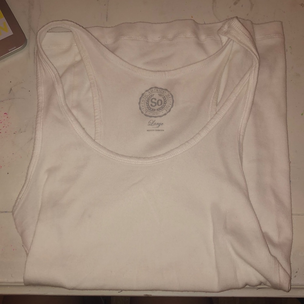 White Thick Strap Tank